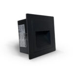 Luminaria empotrable cuadrado negro Ecolite, iluminación de escalera o camino para interiores y exteriores. Ecolite sas