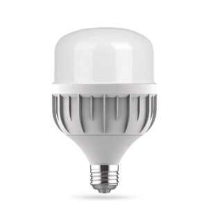 Bombillo LED de alta potencia con diseño compacto y eficiente, ideal para iluminación industrial y comercial. Compatible con portalámparas estándar E27, esta bombilla ofrece una larga vida útil y un consumo energético reducido, perfecta para sustituir bombillos incandescentes o fluorescentes.