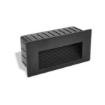Luminaria empotrable rectangular negro Ecolite, iluminación de escalera o camino para interiores y exteriores. Ecolite sas