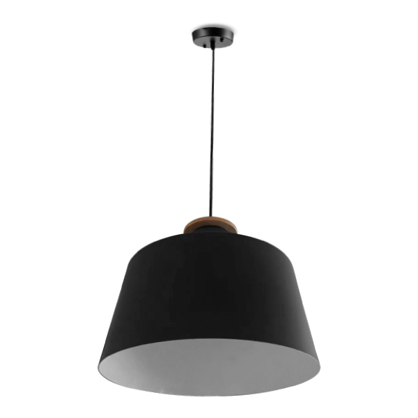 Lámpara colgante negra metálica minimalista para bombillo E27 – ideal para cocina, comedor o barra