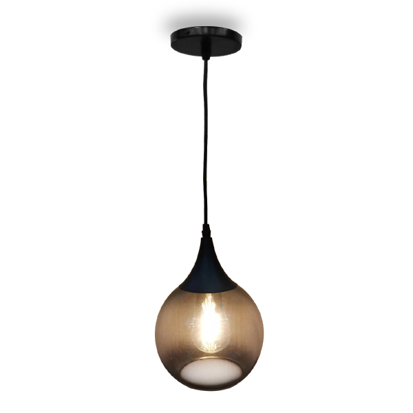 Luminaria colgante E27 – lámpara de techo de vidrio tipo gota para cocina, sala o comedor Lámpara colgante de cristal para bombillo E27 – diseño elegante y moderno para interiores