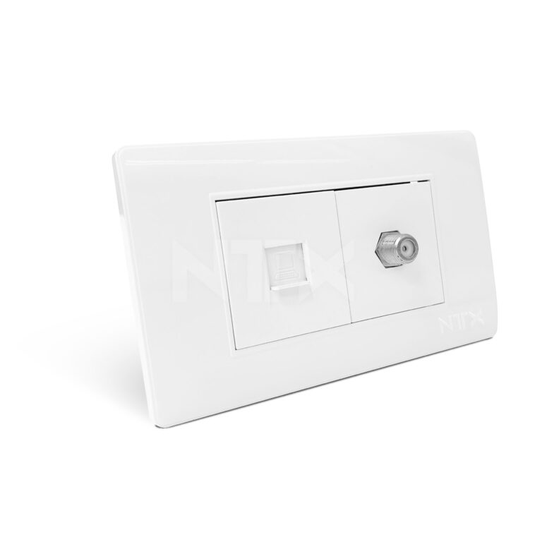 Toma Televisión y Toma LAN Datos – Conexión coaxial y RJ45 para TV e Internet