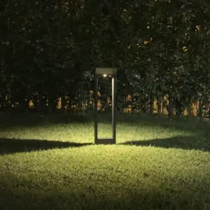 Poste solar LED 10W para jardines y exteriores con diseño elegante y fácil instalación