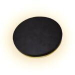 Aplique de pared LED redondo negro Ecolite con diseño moderno y luz cálida para interiores