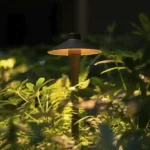 Lámparas de jardín LED Ecolite negras con diseño de estaca y base para exteriores