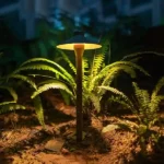 Lámparas de jardín LED Ecolite negras con diseño de estaca y base para exteriores