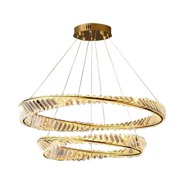 Lámpara colgante LED 75W de cristal – luminaria moderna para salas y techos altos